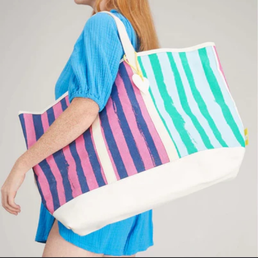 This is a Kerri Rosenthal Ships Ahoy Tote, made from 100% cotton canvas